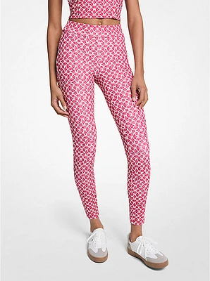 Logo Print Stretch Knit Leggings