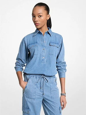 Denim Pullover Top