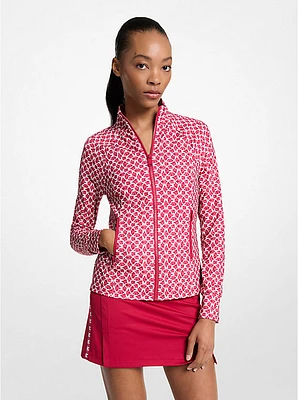 Logo Print Stretch Knit Jacket