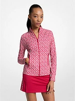 Logo Print Stretch Knit Jacket