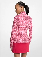 Logo Print Stretch Knit Jacket