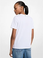 Sequined Graphic Cotton T-Shirt