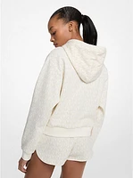 Signature Logo Cotton Blend Cropped Hoodie