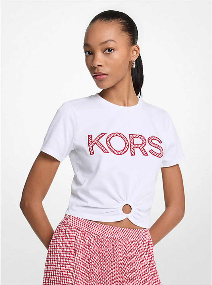 Tile Print Logo Ring T-Shirt