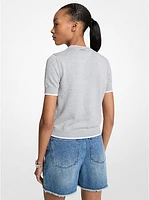 Graphic Knit Short-Sleeve Sweater
