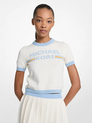 Logo Knit Short-Sleeve Sweater
