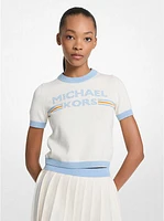 Logo Knit Short-Sleeve Sweater