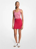 Stretch Knit Logo Tape Mini Skort