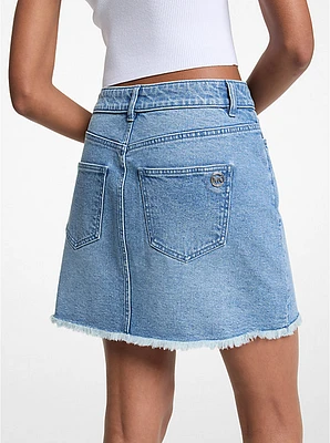 Frayed Denim Mini Skirt