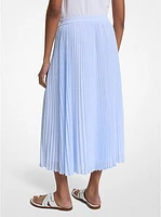 Pleated Georgette Midi Skirt