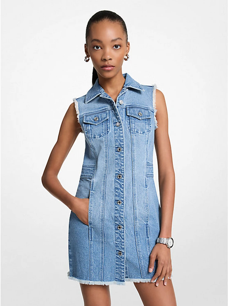 Frayed Denim Mini Dress