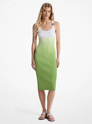 Ombré Ribbed Stretch Viscose Dress