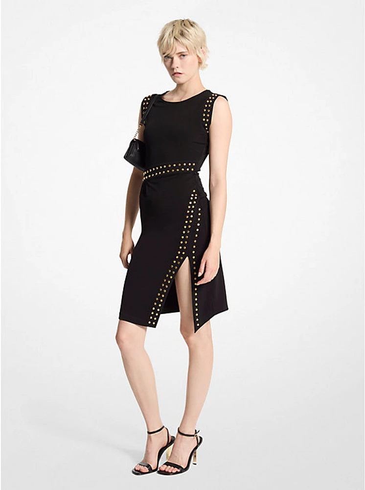 Studded Matte Jersey Dress