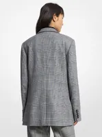 Check Stretch Wool Boyfriend Blazer