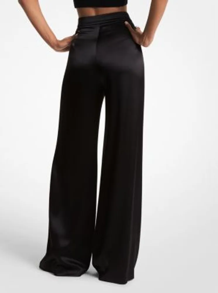 Satin Wide-Leg Pants