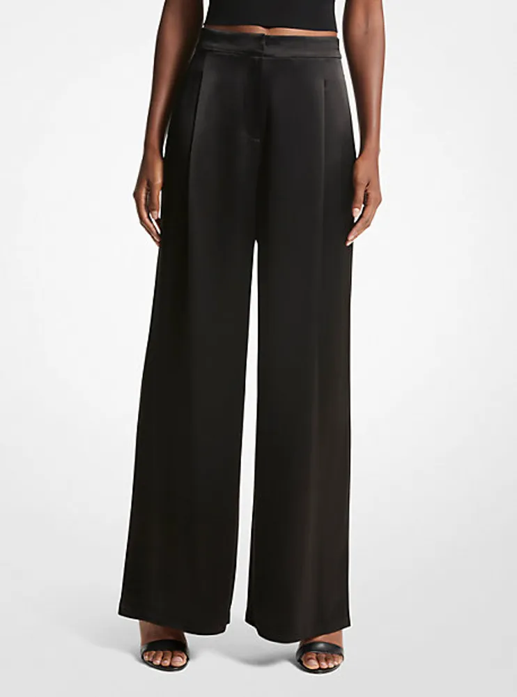 Satin Wide-Leg Pants