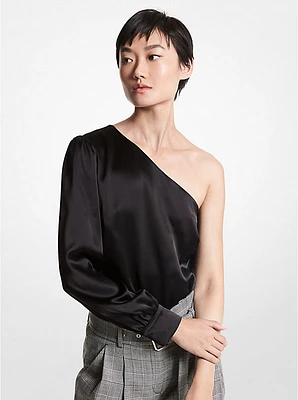 Satin One-Shoulder Top