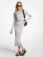 Metallic Logo Jacquard Pencil Skirt