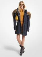 Faux Fur Trim Denim Anorak