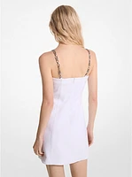 Stretch Crepe Belted Mini Dress