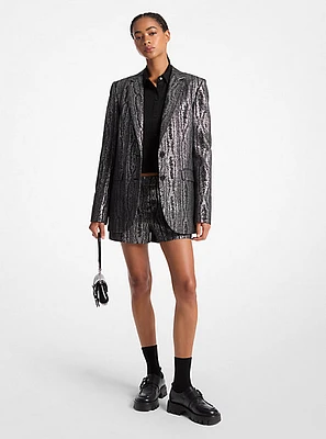 Metallic Moiré Blazer