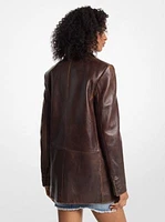 Burnished Leather Blazer