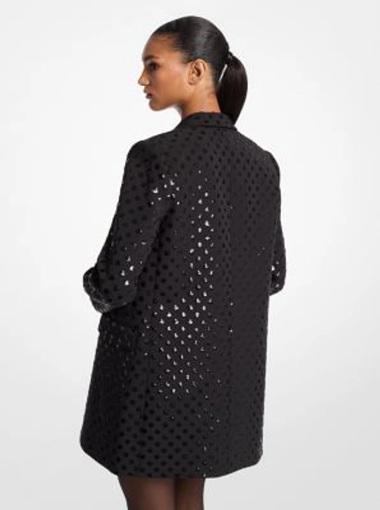 Sequined Dot Stretch Crepe Blazer