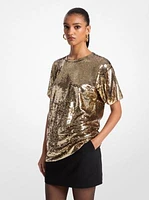 Sequined Jersey Oversized T-Shirt