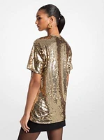 Sequined Jersey Oversized T-Shirt