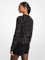 Sequined Metallic Stretch Knit Jacket