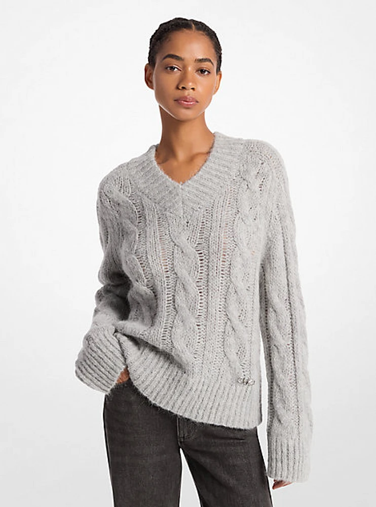 Alpaca Blend Cable Knit Sweater