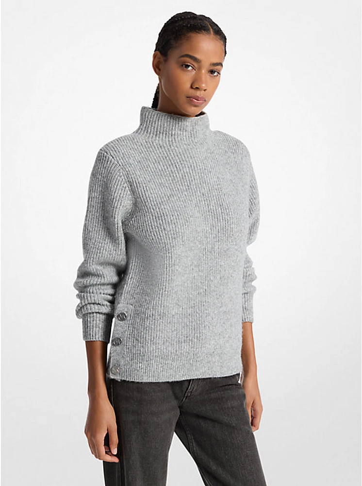 Ribbed Funnel Neck Sweater