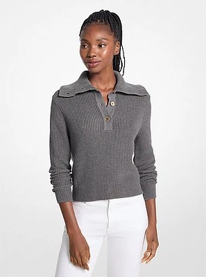 Ribbed Cotton-Blend Sweater