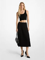 Ribbed Stretch Knit Midi Skirt