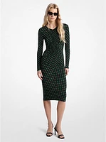 Polka Dot Stretch Matte Jersey Midi Dress