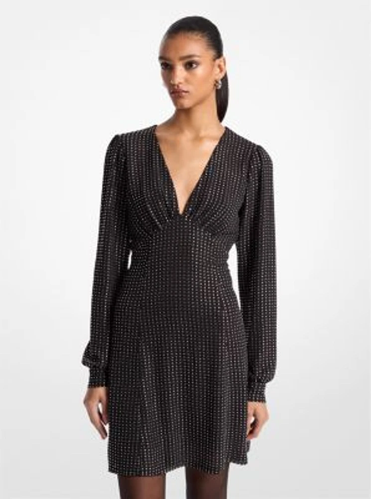 Rhinestone Georgette Dress