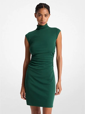 Stretch Cotton Funnel Neck Dress