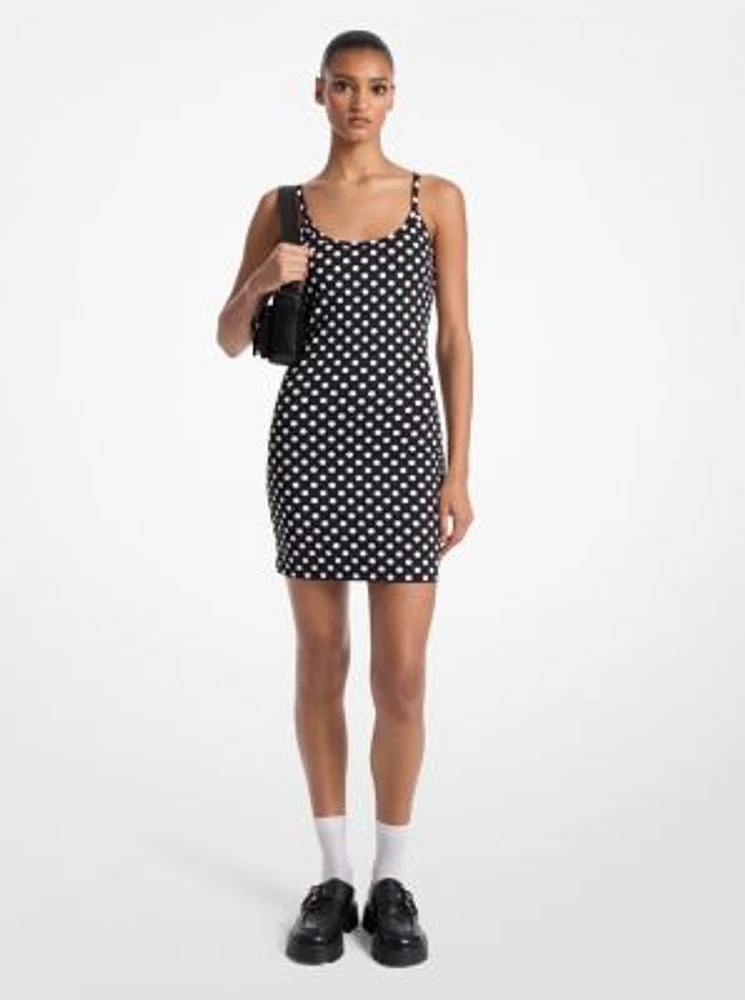 Dot Stretch Nylon Tank Dress