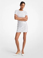 Embellished Polka Dot Scuba Dress