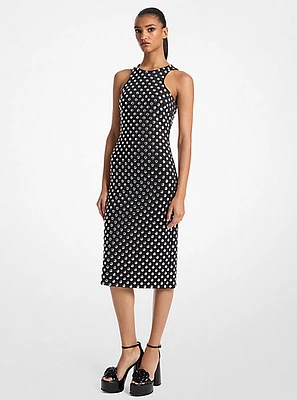 Dot Embellished Scuba Racerback Tank Dress