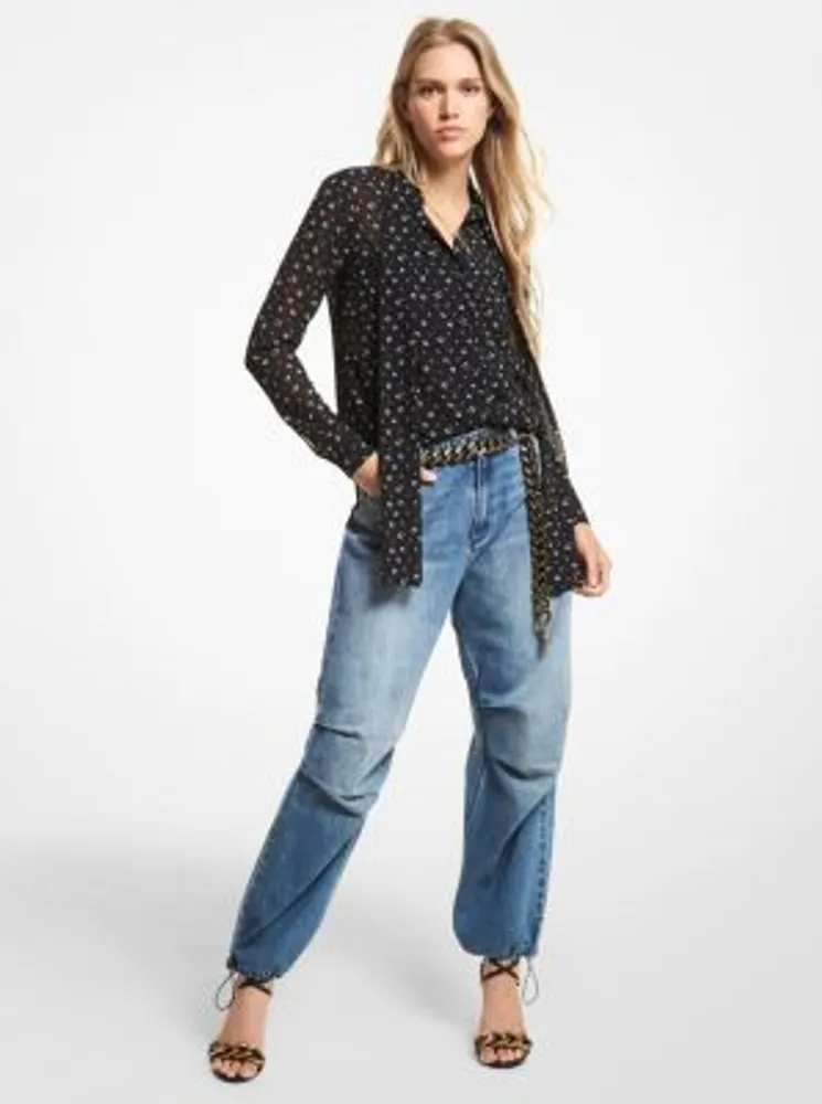 Wide-Leg Denim Jeans