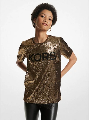 KORS Sequined Stretch Tulle T-Shirt