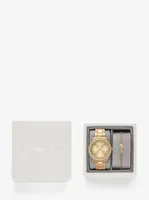 Mini Tibby Gold-Tone Pavé Watch and Bracelet Gift Set