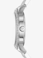 Mini Tibby Pavé Silver-Tone Watch and Bracelet Gift Set