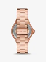 Lennox Pavé Logo Rose Gold-Tone Watch and Bracelet Set