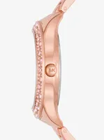 Liliane Pavé Rose Gold-Tone Watch and Bracelet Gift Set