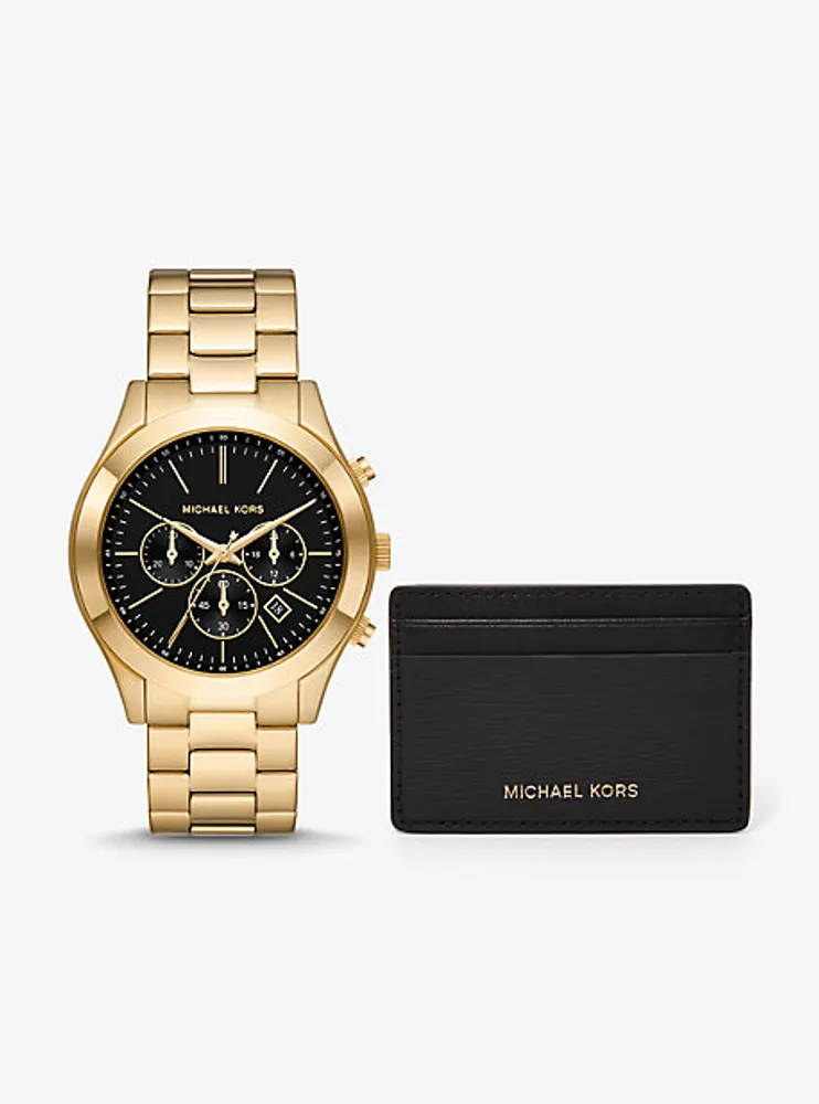 Oversized Slim Runway Watch and Card Case Gift Set