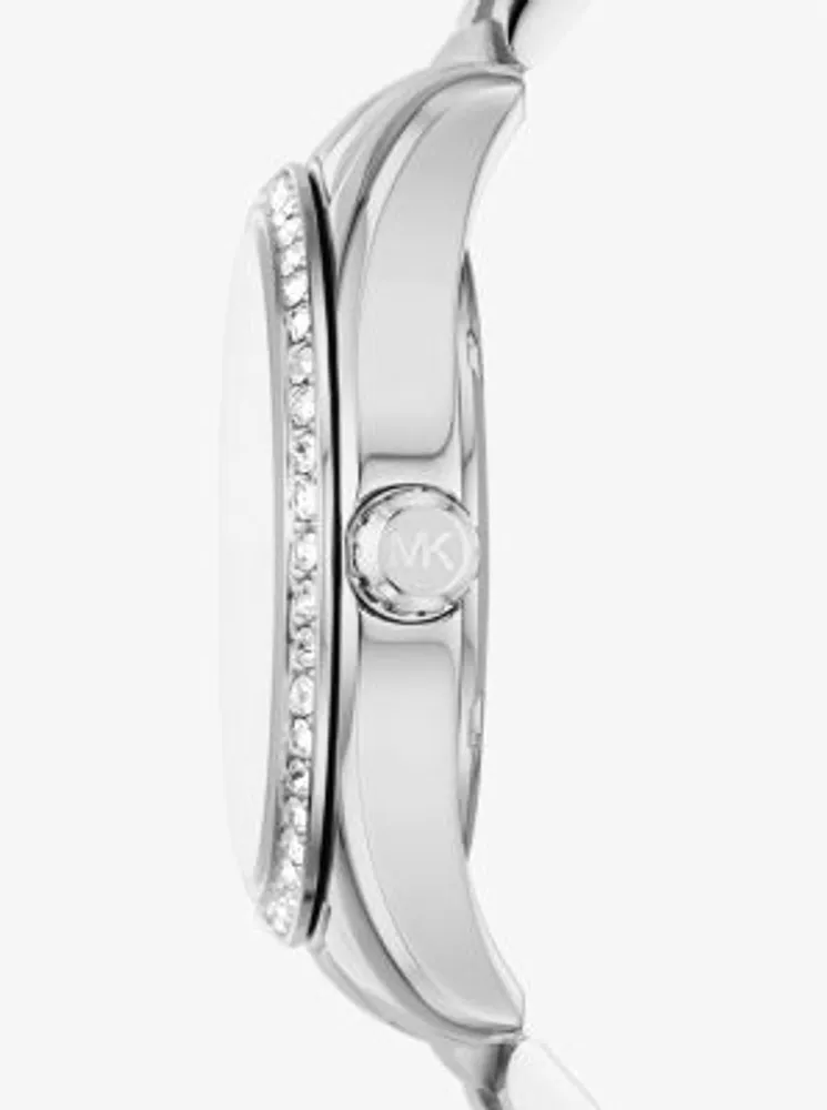 Lexington Pavé Silver-Tone Watch and Bracelet Set