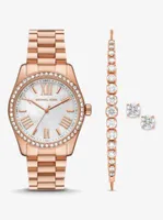 Lexington Pavé Rose Gold-Tone Watch and Jewelry Gift Set