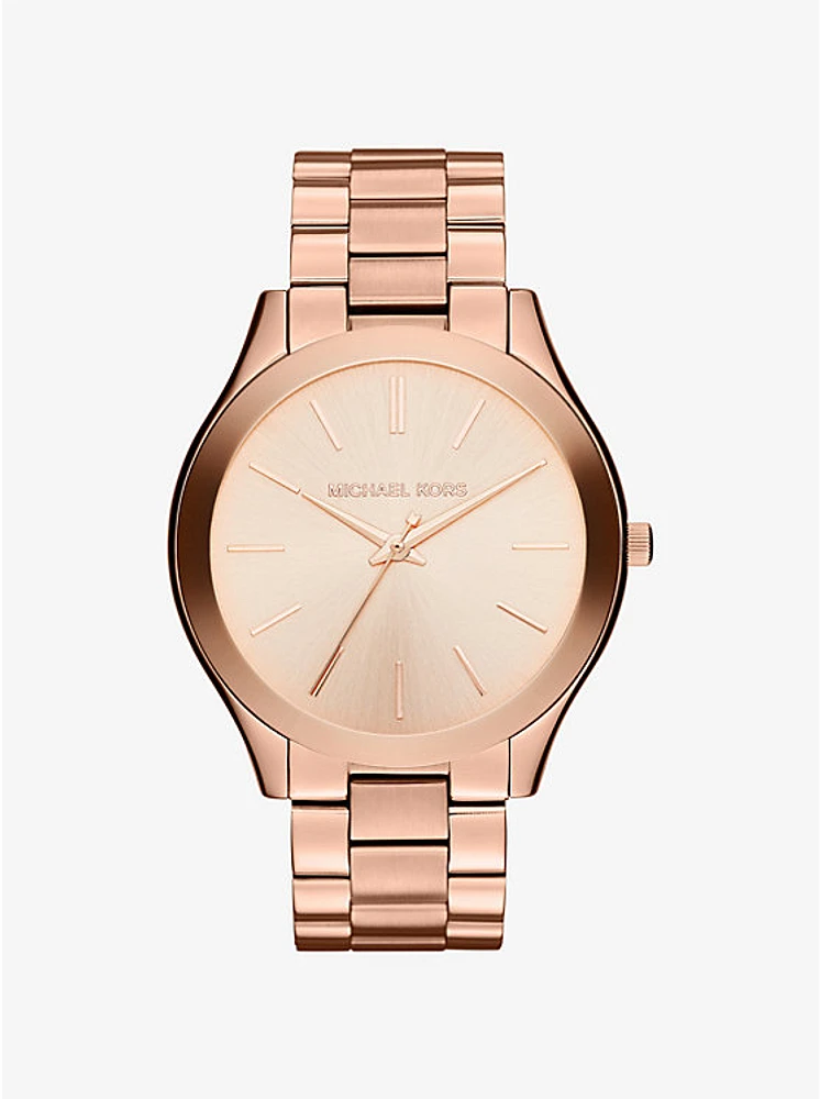 Oversized Slim Runway Rose Gold-Tone Watch